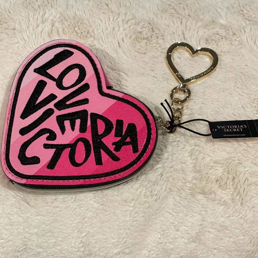 Love Victoria heart shaped coin purse and key fob